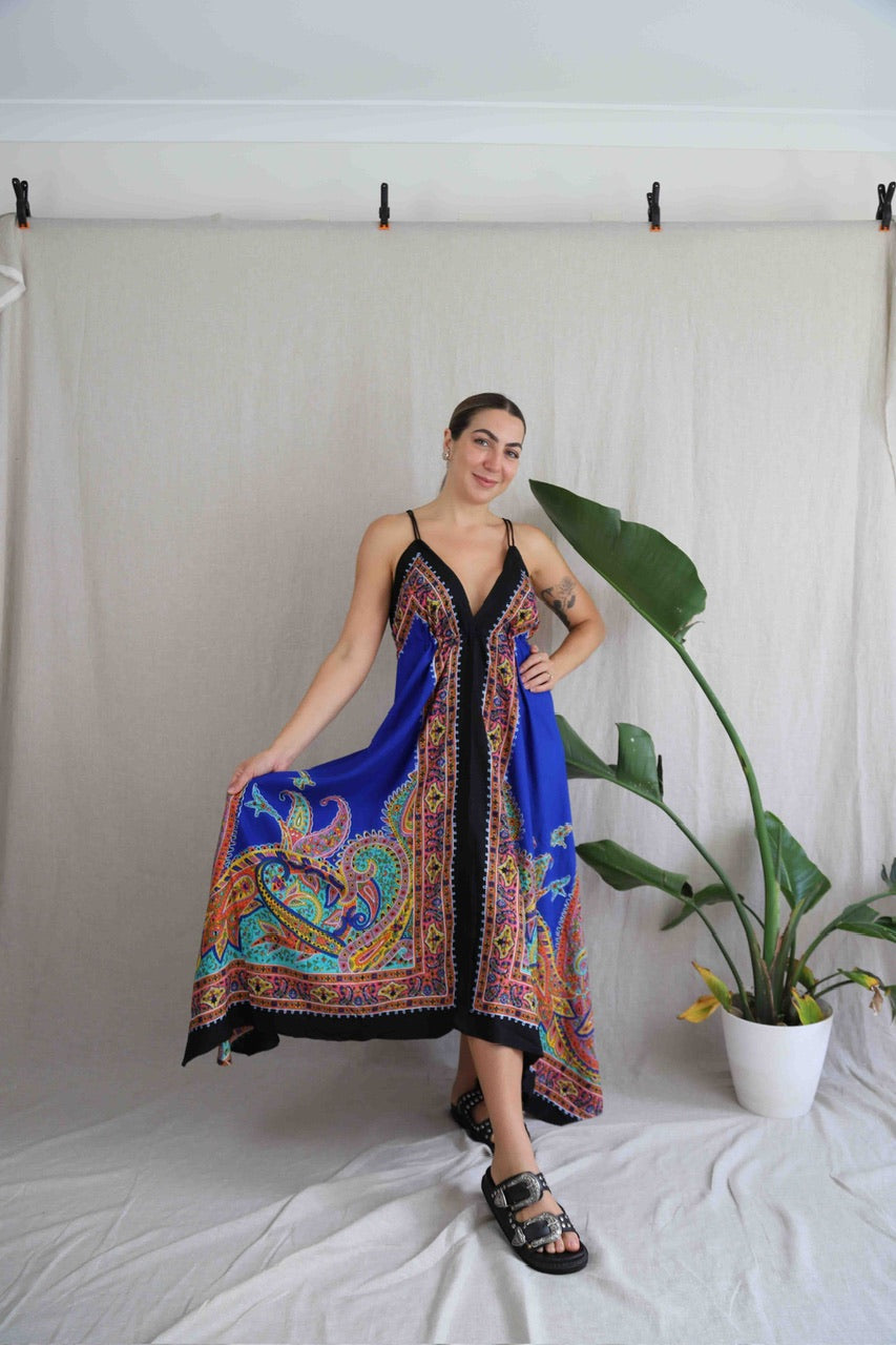 Zinnia Maxi Dress in blue