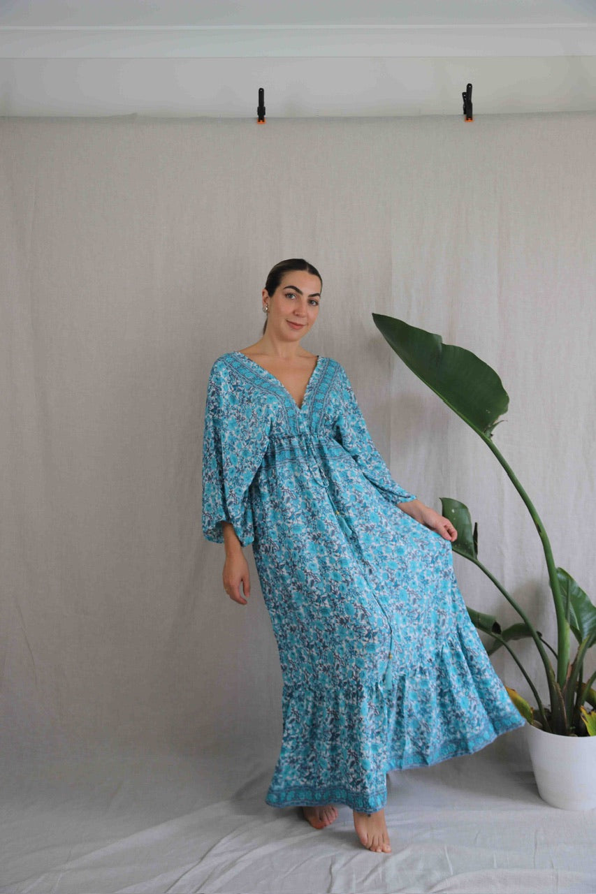 Tawanda Maxi Dress in Fountain Blue