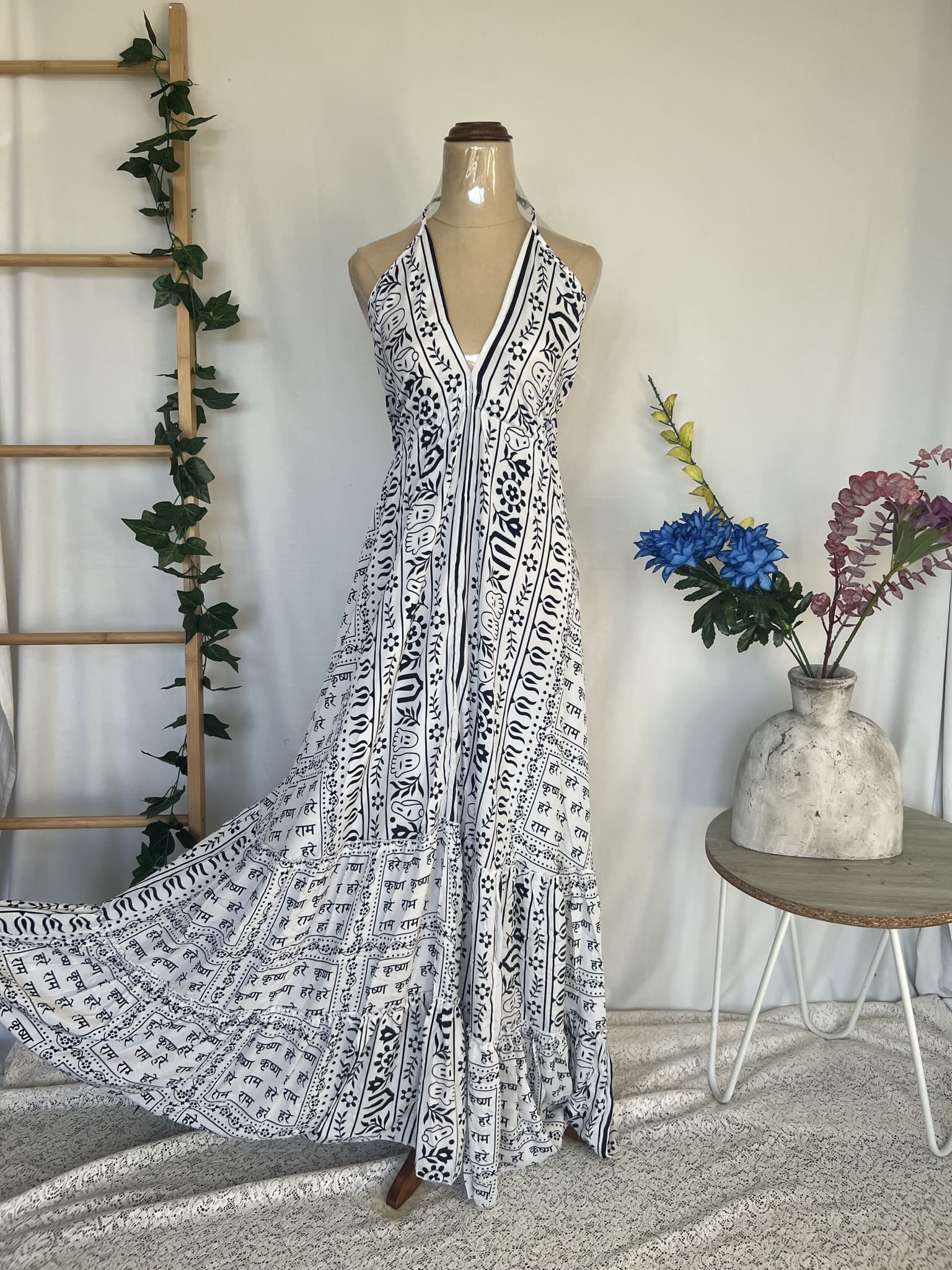 Grey boho store maxi dress